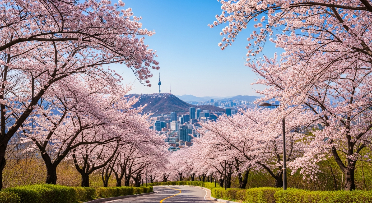 4. 서울 전경과 함께하는 벚꽃, 남산공원