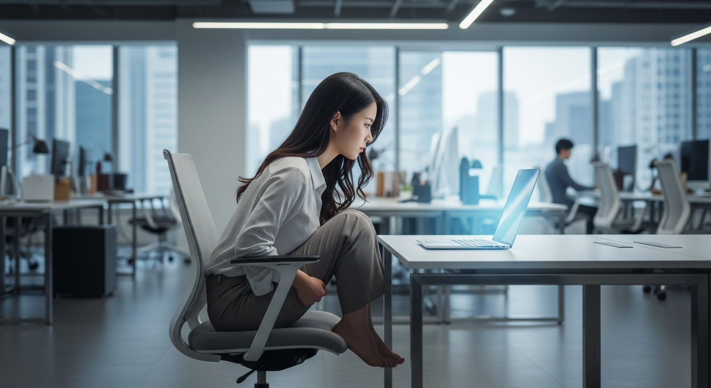 앉아 있을 때, 혹시 이렇게 앉아 계신가요?