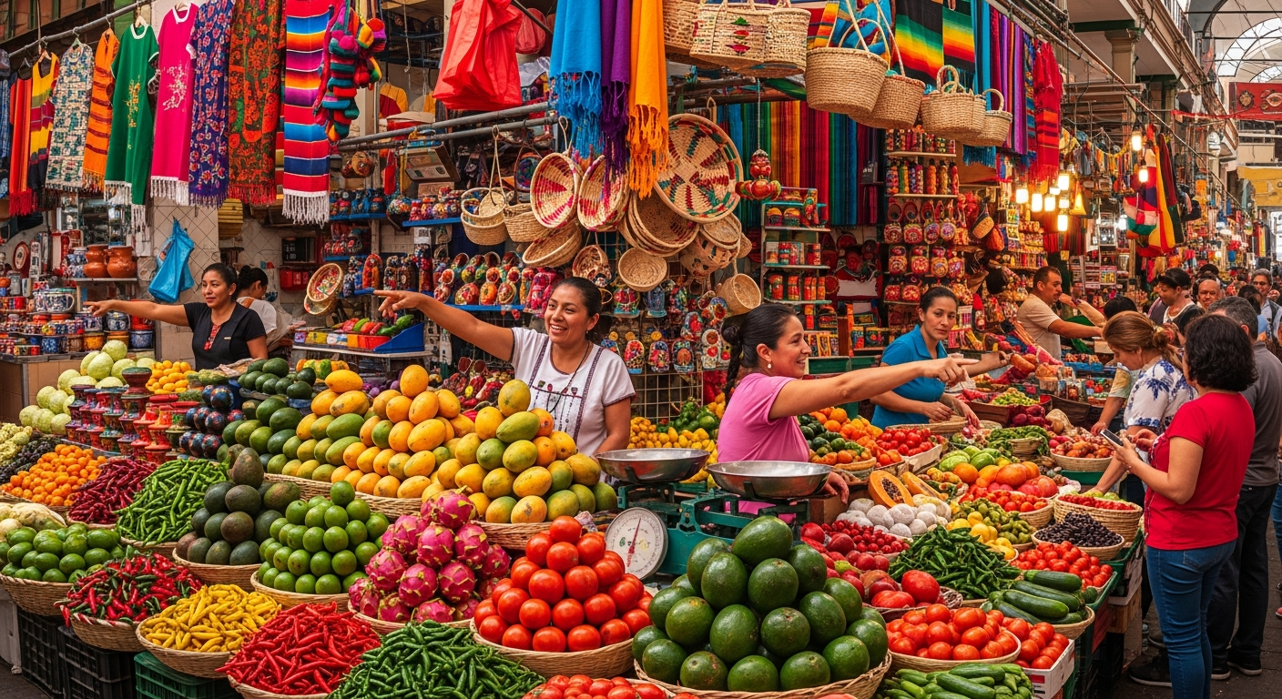 멕시코 여행 1일차: 과달라하라, 뜨거운 태양 아래 숨겨진 매력을 찾아서 5 멕시코 현지 시장, 활기찬 삶의 현장