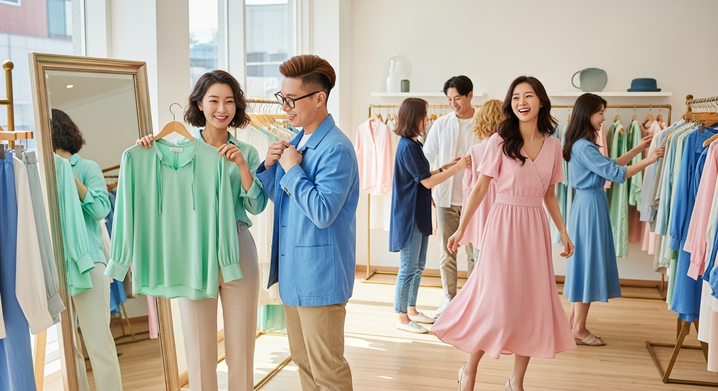 컬러와 소재로 화사한 봄 기분 내기