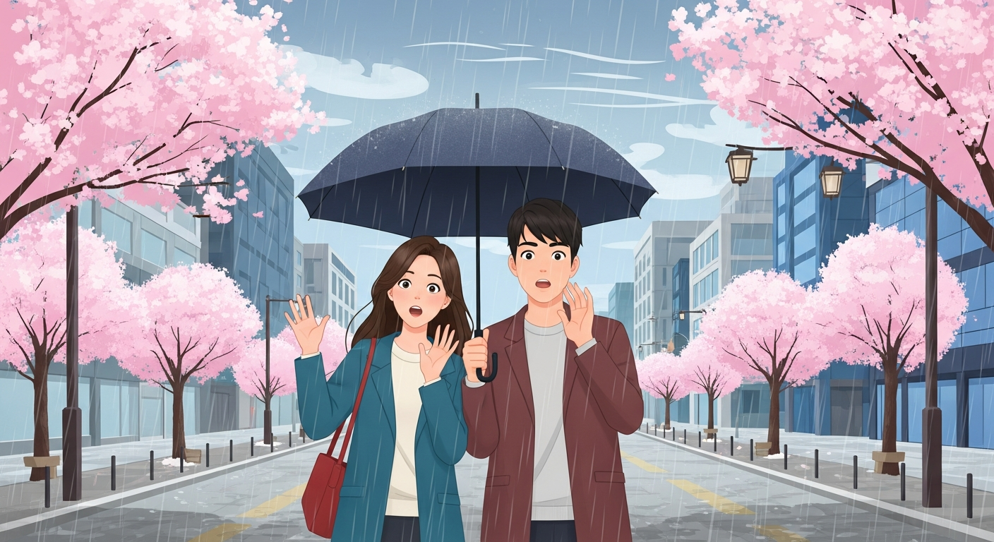 4월 초, 비와 바람으로 시작된 변덕스러운 봄날!