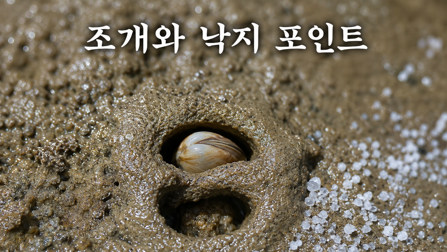 갯벌 체험 준비 후 모래사장에서 맛소금을 활용해 맛조개를 잡는 모습
